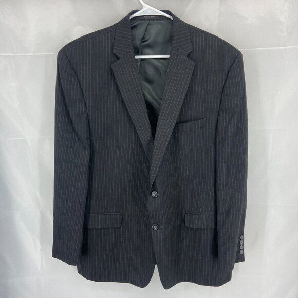 Lauren Ralph Lauren Men 48 Suit Jacket 2 Button Blazer Sport Coat Gray Pinstripe - Picture 1 of 12